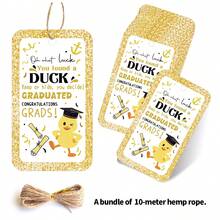 50pcs Graduation Theme Gift Tags With Hemp Rope - Class Of 2026 Graduation Season Hanging Labels For Presents, Gift Wrapping & Party Decoration, Congrats Grad Paper Party Favor Tags - Multicolor - View 9