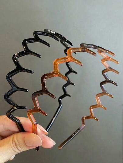 Plastic Toothed Headband, Non-Slip, Elegant Hair Accessory, Suitable For Outdoor Wear, Wavy Hairstyle, Winter Hair Accessory
