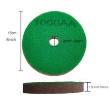 6-Inch 1pc Diamond Polishing Pad, Suitable For Cleaning, Renovating And Polishing Marble, Granite, And Engineered Stone; Wet Grinding Process For Stone Line And Shape Processing, Applicable For Hand-Held Water Grinder And Small Floor Grinder, From Coarse Grinding To Fine Polishing Disc 500AA-10000AA, Suitable For Asymmetrical Countertops And Curved Surfaces - 1PCS-1000AA - View 2
