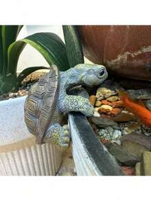 Art Deco Resin Climbing Turtle Statue, Outdoor Garden Wall Mount - Nature-Themed, No Electricity Needed, 1pc - Turtle - View 5