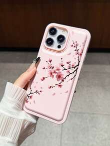 樱花图案防震粉色鼓包皮革质感手机壳，兼容 17/16 Pro Max、14/13、16、12、11 Pro Max、XS Max、X、XR、8、7、14 Plus，可作为生日礼物、送给女友、男友或自用 - 粉色 - 查看 4