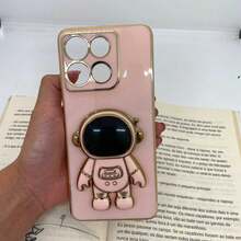 Capa de celular compatível com Redmi 15C 4G e Poco C85 Astronauta - Rosa Bebê - Visão 3