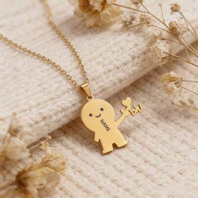 [Custom]1pc Personalized Necklace With Heart Pendant - Customizable With Names, Birthdays, Wishes, Love Vows, Messages, Or Any Text. Perfect For Gifting To Boyfriends, Girlfriends, Lovers, Engagement, Weddings, Birthday Celebrations, Party Presents. Stainless Steel Choker Necklace - Heart-Shaped Couple's Necklace For Men And Women