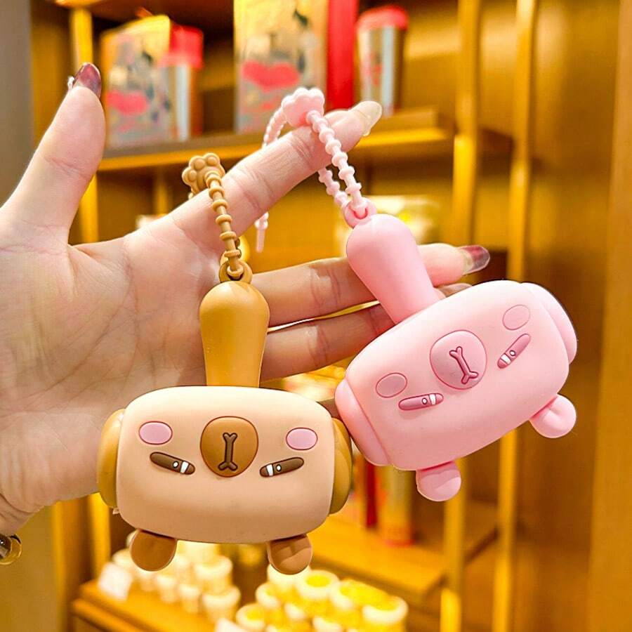 1个可爱水豚锤子钥匙扣，时尚水豚钥匙链，适用于衣服、包包和车钥匙，派对礼物钥匙扣 - 卡皮巴拉大鐵鎚 - 查看 1