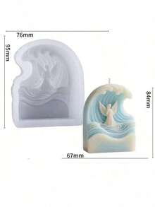 Angel Shaped Silicone Mold For DIY Wave Angel Scented Candle, 3D Plaster Candle Mold - Angel - View 5