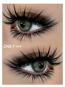 Rikuaild 7 Pairs New Moist Feeling Natural Faux Mink Eyelashes, Fashionable Cartoon Style Spiky Lashes, Fluffy False Eyelashes For Cosplay, Makeup, Party - Comic wet eyelashes - View 2
