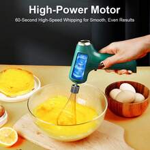 Electric Milk Frother & Egg Beater, Mini Handheld Milk Foamer & Mixer For Home Use, Suitable For Whipping Egg Whites And Cream - Multicolor - View 2