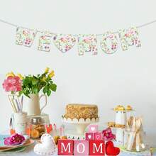 1 set Día de la Madre "Feliz Día de la Madre" Conjunto de 3 pancartas, decoración de fiesta agradecida a mamá para mesa de postres y fondo, accesorios creativos para crear un ambiente cálido en la reunión de padres e hijos en el Día de la Madre - Ver 5