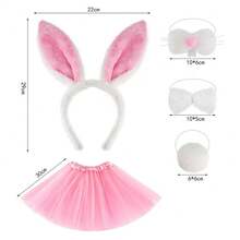 Bộ trang phục hoạt hình 4 món gồm băng đô, nơ, đuôi và váy múa ba lê, phụ kiện trang phục động vật biểu diễn, có các kiểu dáng như thỏ, khỉ, báo, bê, mèo, voi, chuột, sư tử, hươu cao cổ và nhiều kiểu khác. - Nhiều màu - Xem 10