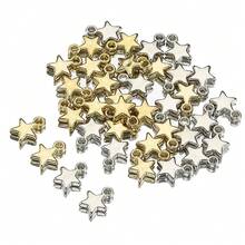 100 piezas Colgante de estrella de moda CCB, encantos de estrella de plástico ABS de 5 puntas en tono dorado y plateado, adecuado para pulsera DIY, collar, joyería y accesorios de manualidades - 100 piezas - View 2