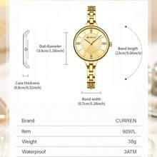 CURREN Women Watch Fashion Elegant Quartz Waterproof Bracelet With Rhinestone Stainless Steel Strap Ladies Wristwatch Gifts - Multicolor - View 12
