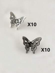 20 piezas de abalorios de mariposa tridimensionales huecos de aleación para hacer joyas DIY, accesorios para pulseras, collares, cuerdas trenzadas y manualidades - Mariposa - Ver 16