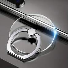 360°旋转亚克力透明指环手机支架，PC材质，背面带粘胶，多角度支架，晶莹剔透设计，方便手机操作和观看。 - 彩色 - 查看 5