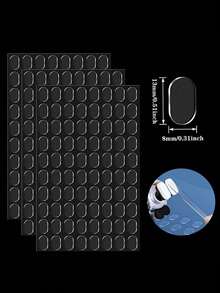 240pcs (3 Sheets) Double-Sided Removable Transparent Nano Double-Sided Tape, Waterproof Reusable, Suitable For Posters And Museum Displays, Easy To Tear And Stick, Back To School Season - Clear Oval - View 5