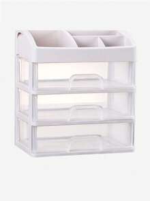 1 chiếc kệ đựng đồ nhiều tầng dạng ngăn kéo dung tích lớn, dùng để đựng dụng cụ trang điểm, đồ dùng làm móng, son môi và các vật dụng nhỏ hàng ngày khác, quà tặng ngày Valentine, quà tặng tựu trường, trang trí phòng. - trong suốt - Xem 10