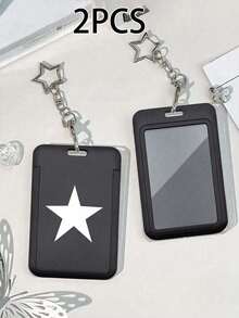 黑白星形卡包挂件，五角星设计，可作包包挂饰、钥匙扣，可收纳身份证、会员卡、照片、居留证、门禁卡等。实用百搭，亦可作为装饰品或礼物送给朋友、家人、爱人，适合情人节、生日、母亲节、开学季等场合。 - 黑與白 - 查看 14