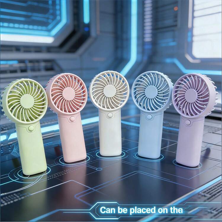 Mini ventilador portátil silencioso, 1 velocidad, alimentado por batería, regalo de fiesta, regalo de enfriamiento de verano, adecuado para regalo, viaje al aire libre, playa, uso en el hogar, oficina (baterías no incluidas) - Multicolor - Añade 12