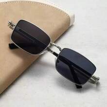 1pc Men's Fashion Business Glasses, Full Frame Retro Style, Suitable For Daily Work And Outings, Rectangular Frame - Multicolor - View 7