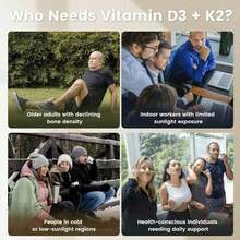 Selling Fast!VEV Vitamin D3&K2|2 In 1 Vitamins Supplement|10,000 LU D3,200 Mcg K2per Serving|MADE WITH COCONUT OIL Immune Support*Extra Strength |300SOFTGELS DIETARY SUPPLEMENT. Women's Health. - 1包 - 查看 5