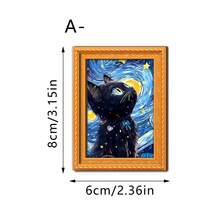1/6pcs Interesting Cat Painting Fridge Magnets, Creative 3D Mini Photo Frame Fridge Stickers, Decor For Kitchen, Office, Home, Gift For Cat Lovers - Fun Cats - View 13