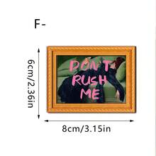 1/6pcs Interesting Cat Painting Fridge Magnets, Creative 3D Mini Photo Frame Fridge Stickers, Decor For Kitchen, Office, Home, Gift For Cat Lovers - Fun Cats - View 14