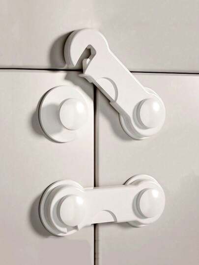 2pcs Multi-Functional Anti-Pinch Hand Safety Lock, Refrigerator Drawer Anti-Opening Protector Lock, Box Lock Protector, Window Cabinet Wardrobe Safety Lock, Box Door Lock, Used For Unlocking Refrigerator Drawers Anti-Pinch, Easy To Install, No Need To Drill Cabinets And Door Clamps, Anti-Pinch Handle, Plastic, Suitable For Refrigerator, Drawers, Kitchen And Bathroom, Bathroom Safety Lock. Refrigerator Cabinet Lock, Protective Window Cabinet, Wardrobe Safety Lock, Youth Refrigerator, Cabinet And Wardrobe Safety Lock - No Battery Required. Random Colors And Styles