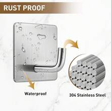 1/3pcs Self-Adhesive Wall Hooks - Strong White Bathroom Towel Hooks - Kitchen Towel Racks - Stick-On, High Load-Bearing Capacity And Waterproof, Suitable For Bathroom Towel Racks And Tea Towel Racks - Multicolor - View 3