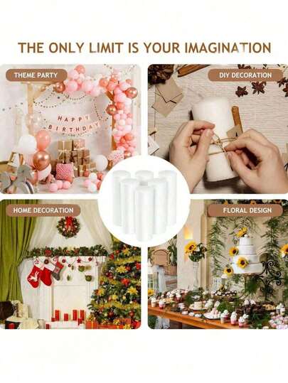 High Quality White Floral Foam Sticks, Solid Polystyrene Foam Cylinders, Suitable For Handmade Painting DIY, Birthday, Wedding, Valentine's Day, Mother's Day, Teacher's Day, Christmas, Qixi Festival And Event Decorations, Early Childhood Education Geometric Shape Teaching Materials, Holiday Bouquet Cylindrical Foam Bases, Mothers Day, Packaging