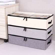 1pc 4-Grid Shoe Storage Box, Home Underbed Shoe Cabinet Dust-Proof Organizer - Dark Grey - View 4
