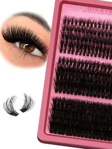 LIMEIKAI 300 piezas Kit de extensión de pestañas - Pestañas individuales de visón falso 40D 60D 80D de 10-16 mm con rizo D, esponjosas y difuminadas, adecuadas para extensión de pestañas en casa - Ver 9