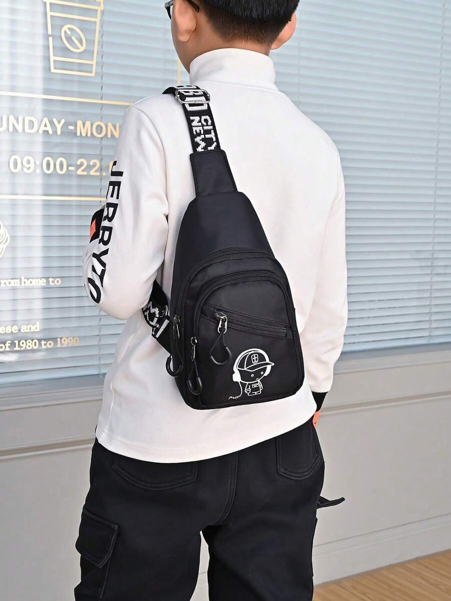 新款发光印花胸包，时尚男童胸包，休闲运动男童单肩包，小众设计创意斜挎包。 - 彩色 - 查看 1