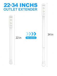 1个带USB-A、USB-C接口和2个交流电源插座的电源插座延长器，最长可延长27.56英寸 - 彩色 - 查看 8