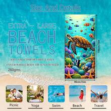 1pc Underwater World Sea Towel, Super Soft Microfiber Extra Large Beach Blanket, Super Absorbent Bath Towel, Suitable For Travel, Swimming Pool, Diving, Surfing, Yoga, Camping, Available In Multiple Sizes, Beach Accessories For Beach, Pool, Travel, Camping, Yoga - C - View 15
