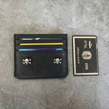 Ultra-Thin Credit Card Holder Coin Purse, PU Leather Multi-Card Slots Bank Card Case - Black - View 8