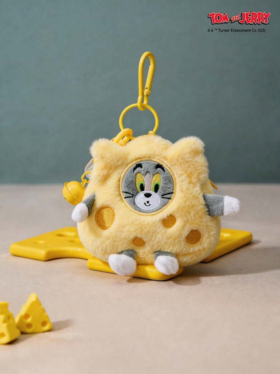 POKOJA LAND TOM & JERRY Tom Cheese Design Mini Non-Plush Stuffed Hanging Bag – Cute And Fun Cartoon Purse - Yellow - View 1