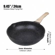1 pieza Sartén antiadherente de fondo plano, apta para todo tipo de cocinas, disponible en negro/blanco, utensilios de cocina esenciales, sartén de fondo plano de aluminio fácil de limpiar - Ver 15