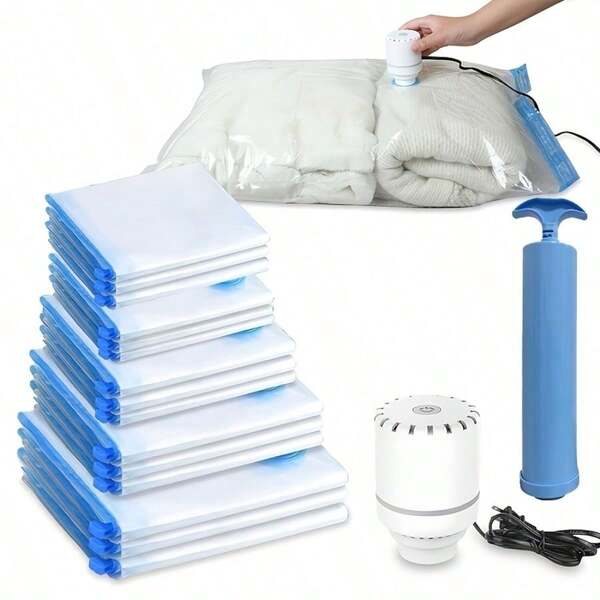 10/7/6/5/1 Pcs Set, Vacuum Storage Bags, Portable Travel Organizer Bags, Large Capacity Compression Bags, Reusable Vacuum Bags, Foldable Storage Cubes, Printed Luggage Bags, Dust-Proof Packing Cubes, Moisture-Proof Miscellaneous Bags, Suitable For Clothes, Bedding, Shirts, Bedroom, Closet, Bathroom, Outdoor Gear, Home Organization, Back To School, Travel And Holiday Essentials