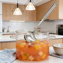 Stainless Steel Sauce Ladle With Pouring Spout, Gravy And Soup Serving Spoon With Slight Handle, Durable Cooking Ladle For Sauces, Broth, Soup And Kitchen Food Serving - Silver - View 5