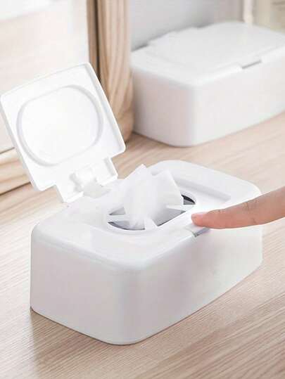 1 hộp đựng khăn ướt di động - Hộp khăn giấy vuông bằng nhựa, thích hợp cho ô tô, văn phòng, đồ dùng cần thiết trong phòng tắm, quà tặng trang trí Giáng sinh/Halloween, lưu trữ đồ dùng phòng tắm, giá đựng giấy vệ sinh, phụ kiện phòng tắm, kệ đựng khăn giấy, phụ kiện nhà bếp.
