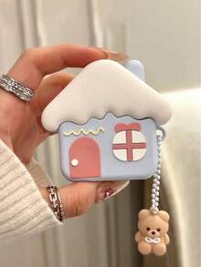 1个可爱创意小屋苹果手机壳，适用于苹果1/2/Pro 2/Pro 3，小熊图案 - 彩色 - 查看 2