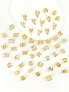 48颗波西米亚风迷你脏辫珠复古镂空发圈合金发饰发夹发圈发饰辫子发饰 - 金色 - 查看 3