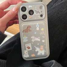 Cartoon Riding Bear Phone Case Compatible With IPhone 17 Pro Max / 16 Pro Max / 15 Pro Max / 14 Pro / 13, Fashionable Women/Minimalist Men Phone Case - Silver - View 4