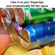 1个装厨房储物罐，多功能汽水罐收纳盒，冰箱冷冻室整理架及饮料罐分配器，节省空间的厨房配件，适用于家庭、食品储藏室、台面及日常收纳 - 彩色 - 查看 5