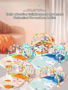 4-Key Foot Piano Toy, Infant Educational Fitness Music Atmosphere Enlightenment Sound & Light Musical Early Education Intelligent Toy Gift, Rabbit, Fish, Bear In Different Colors - Multicolor - View 2
