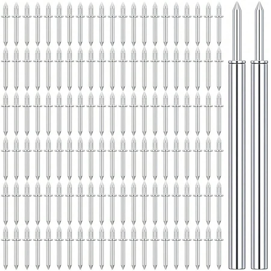 Pcs Double-Head Skirting Nails With Sleeve Tool, Double Sided Nails, Double-Headed Nails, Double Head Skirting Nails Tool - Single-thread200Nails2Sleeves - View 1