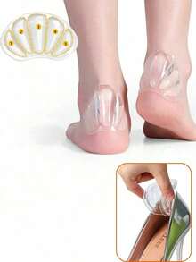 1 Pair GEL Honeycomb Forefoot Cushion Pads For High Heels, Soft Shock-Absorbing Particles Textured Anti-Slip Insoles, Half Size Up, Accessories Gift Ideas - 無色 - 查看 12