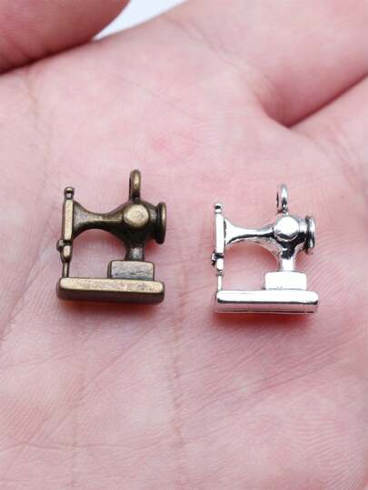 4pcs 15x12x5.9mm 3D Sewing Machine Charms Pendant For DIY Jewelry Making Necklace Keychain Phone Chain Bracelet Making Accessories Handmade Craft Making Findings