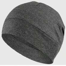 1pcs Simple Style Plain Color Skull Beanie For Men & Women, Casual Sportive Breathable Beanie Hat For Outdoor Sports For Men & Women, Fitted Hats - 深灰冬 - 查看 7