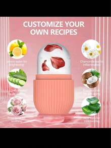 1 pieza Molde de cubitos de hielo de silicona, Rodillo de hielo de silicona para rostro y ojos, Rodillo de belleza de hielo de silicona reutilizable, Herramienta de cuidado de la piel con molde de cubitos de hielo, Esencial para volver a la escuela - Multicolor - Ver 8