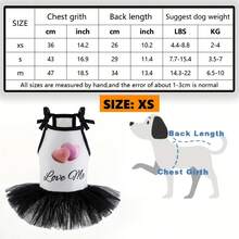 1件狗狗连衣裙，小狗连衣裙，狗狗公主裙，蓬蓬裙，爱心蕾丝婚纱，适合小型犬、女孩猫咪 - 黑色 - 查看 12